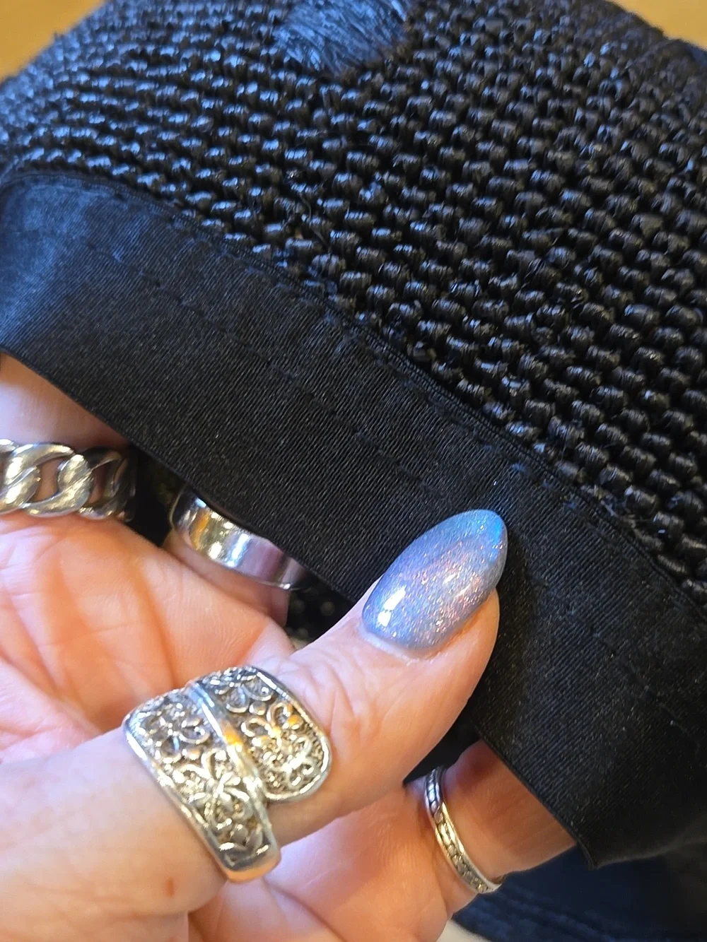 New Helen Kaminski Black Charcoal Polka Dot Raffia Straw Beret - Picture 4 of 8